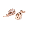 Brass Micro Pave Cubic Zirconia Charms RB-I077-15RG-RS-1-2