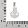 304 Stainless Steel Micro Pave Cubic Zirconia Pendants STAS-D112-03P-06-3
