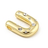 Brass Micro Pave Clear Cubic Zirconia Pendants KK-E093-04G-U-2