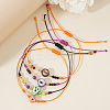 8Pcs Halloween Handmade Polymer Clay & Glass Seed Bead Woven Braided Bracelets MC3836-2