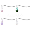 4Pcs 4 Style Acrylic Butterfly Pendant Bookmarks with Natural Gemstone Chips AJEW-PH01475-1