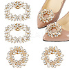 4Pcs 2 Styles Rectangle & Flower Brass Rhinestone Shoe Decorations AJEW-GA0006-93-1