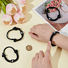 4Pcs Alloy Cross-shaped Braided Rope Bracelets for Couple Friends BJEW-ME0001-05-3