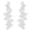 Acrylic Rhinestone Flower Appliques PATC-WH0017-03-1