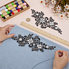 1 Pair Flower Polyester with Glass Embroidery Sew on Ornament Accessories PATC-FG0003-41-3