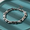 304 Stainless Steel Rectangle Link Chains Bracelets for Men & Women BJEW-D042-46P-3