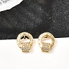 Ring Brass Micro Pave Clear Cubic Zirconia Stud Earrings EJEW-A135-14G-1