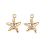 Brass Micro Pave Cubic Zirconia Charms KK-G535-05A-G-1