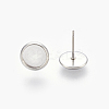 Tarnish Resistant Eco-Friendly 316 Surgical Stainless Steel Stud Earring Settings STAS-F181-01P-8mm-2