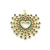 Brass Micro Pave Cubic Zirconia Pendants KK-Q006-35G-02-1