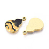 304 Stainless Steel & Enamel Gourd Pendants STAS-T073-12G-2