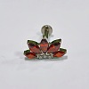 Flower Titanium Alloy Pave Cubic Zirconia Internally Threaded Labrets FS-WG35145-04-1