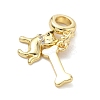 Brass Micro Pave Clear Cubic Zirconia European Dangle Charms KK-K368-32G-2