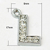 Alloy Letter Pendants X-RB-C1416-L-1