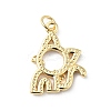 Rack Plating Brass Micro Pave Clear Cubic Zirconia Pendants ZIRC-I059-05G-2