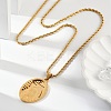 201 Stainless Steel Embossed Virgin Mary Pendant Rope Chain Necklaces NJEW-S387-08G-3