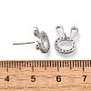 Rabbit Head Brass Micro Pave Cubic Zirconia Ear Studs EJEW-D304-39P-3