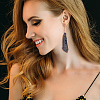 7 Pairs 7 Colors Aluminum Mesh Sequin Rhombus Dangle Earrings for Women EJEW-AN0001-71-5