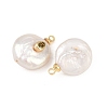 Brass Micro Pave Cubic Zirconia with Natural Pearl Pendants KK-Z146-07B-03-2