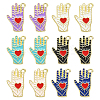 60Pcs 6 Colors Alloy Enamel Pendants ENAM-CJ0003-82-1