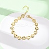 Brass Link Chain Bracelets for Women BJEW-C140-09G-2