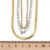 304 Stainless Steel Flat Snake Chain Figaro Chain Twisted Chain 3 Layer Necklaces for Women NJEW-K288-04GP-5