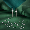 Rectangle 304 Stainless Steel Stud Earring Findings STAS-UN0058-32P-2