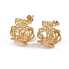 304 Stainless Steel Hollow Flower Stud Earrings EJEW-A138-06G-4