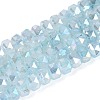 Anti-Tarnish Electroplate Glass Imitation Jade Beads Strands EGLA-T029-6mm-13C-1