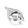 Brass Micro Pave Cubic Zirconia Lobster Claw Clasps ZIRC-F109-07P-3