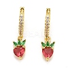 Rack Plating Brass Micro Pave Cubic Zirconia Huggie Hoop Earrings EJEW-F278-11G-2