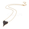 Brass Micro Pave Cubic Zirconia Heart Pendant Necklaces NJEW-Z003-01B-2