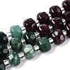 Natural Fuchsite & Garnet & White Moonstone Beads Strands G-T144-20B-01-4