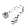Brass Natural Lapis Lazuli Ends with Chain KK-K398-09P-2