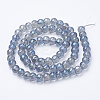 Electroplated Glass Beads Strands EGLA-Q092-10mm-A06-2