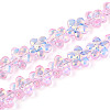 Transparency Electroplate Glass Beads Strands GLAA-T023-38A-04-1