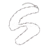 304 Stainless Steel Oval link Chain Necklaces NJEW-JN04745-3
