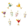 8Pcs 8 Styles Cocktail/Ice Cream Alloy Enamel Pendants ENAM-CJ0007-37-8