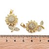 Rack Plating Brass Micro Pave Clear Cubic Zirconia Pendants KK-Z064-16G-3