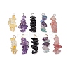 10Pcs 5 Colors 12 Constellation Natural Citrine & Natural Obsidian & Fluorite & Amethyst & Strawberry Quartz Pendants PALLOY-JF02839-02-1
