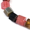 Natural & Synthetic Mixed Stone Hexagon Prism Graduated Beaded Necklaces for Women Men NJEW-K388-03F-2