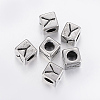 304 Stainless Steel Large Hole Letter European Beads STAS-H428-01AS-Y-1