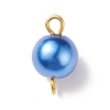 Glass Imitation Pearl Connector Charms PALLOY-JF01881-01-2