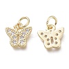 Brass Micro Pave Clear Cubic Zirconia Pendants KK-P188-N01-G-2
