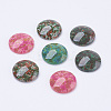 Spray Painted Glass Cabochons X-DGLA-R019-16mm-M-1