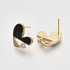 Brass Enamel Stud Earring Findings LS-KK-T038-574A-G-NF-1