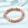 8MM Natural Sunstone Round Beaded Stretch Bracelets for Women GG-CBA3F02-11A-1
