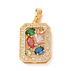 Brass Pave Colorful Cubic Zirconia Pendants KK-C264-14B-G-1