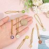 7Pcs 7 Colors Flower Alloy Enamel Cup Charms HJEW-GL00001-3