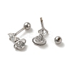 925 Sterling Silver Micro Pave Cubic Zirconia Earrings for Women EJEW-E307-10P-2